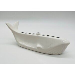 Whale White Menorah Hanukkah Chanukah Holiday Jonah and the Whale 12"